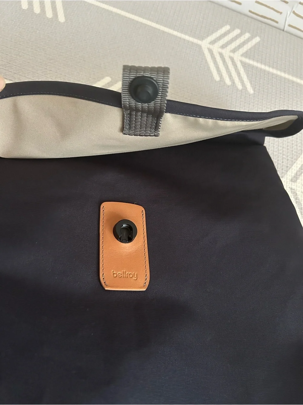 Bellroy Backpack Black Canvas Leather Trim Laptop Travel Work Bag